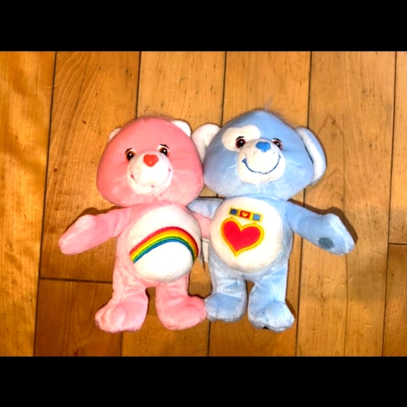 Care Bears Other - Care Bears Pink and Blue Plush Duo Cheer Bear Loyal Heart